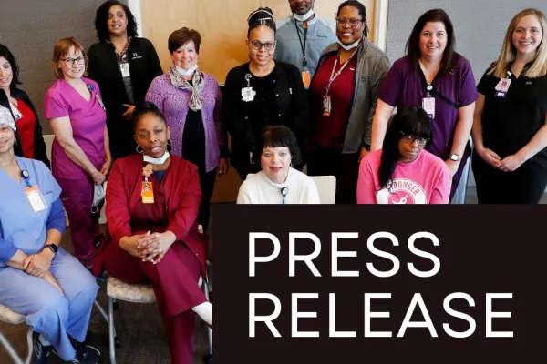 Graphic with "press release" and CWA+1199 Bargaining Committee picture