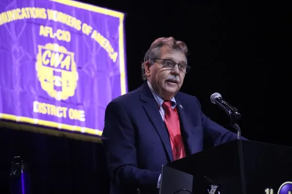 CWA District 1 VP Dennis Trainor speaking at the 2022 D1 Conference