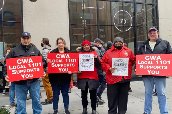 CWA Locals 1101 and 1180 at YouTube rally