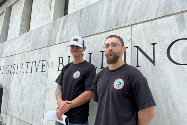 Tower Climbers lobbying at the state capitol in New York