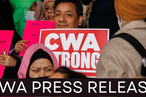 CWA press release at NYS Capital