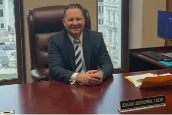Chris Ryan in New York state Senate office