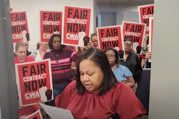 CWA Local 1084 march on the boss for a fair contract