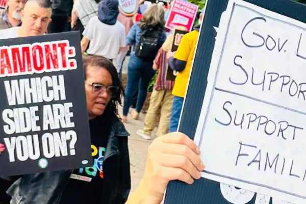 Rally against Governor Lamont's veto of SB8