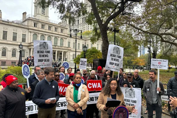 NewsGuild NY rally at NYC City Council