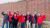 Group photo of CWA District 1 members in Poughkeepsie for speech from President Biden