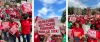 three photos from CWA D1 NJ members Rallying in Trenton