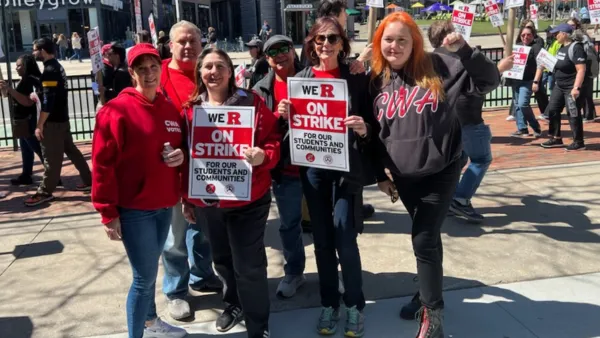 CWA members on the picket lines at Rutgers University
