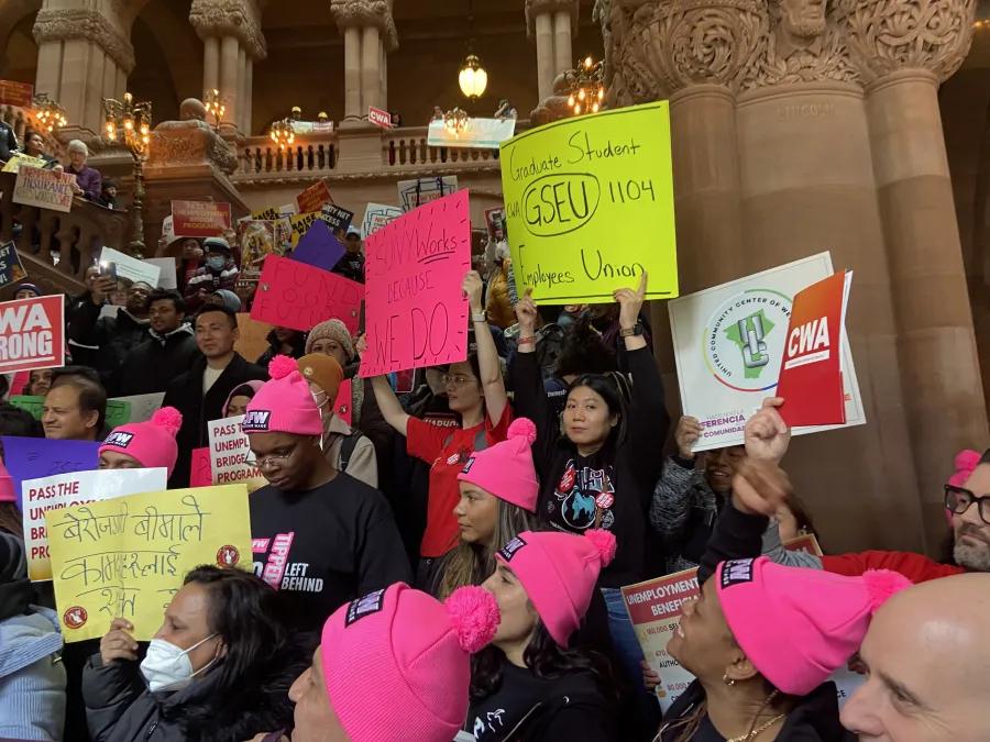 GSEU CWA 1104 members rally in Albany