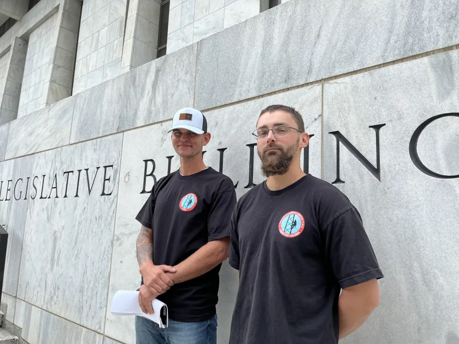 Tower Climbers lobbying at the state capitol in New York