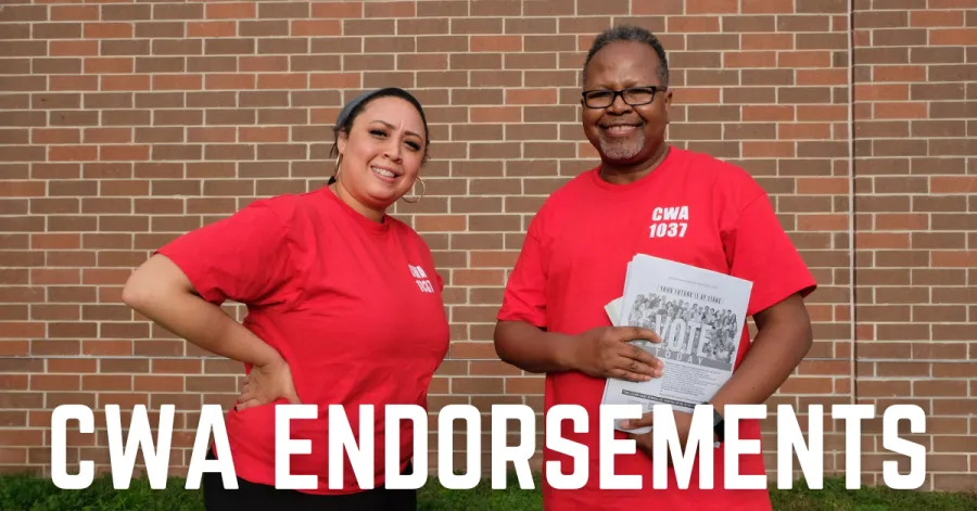 CWA Local 1037 members canvassing for endorsed candidates