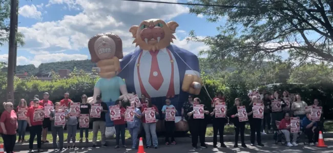 CWA Local 1111 members rally at Arnot Ogden Medical Center