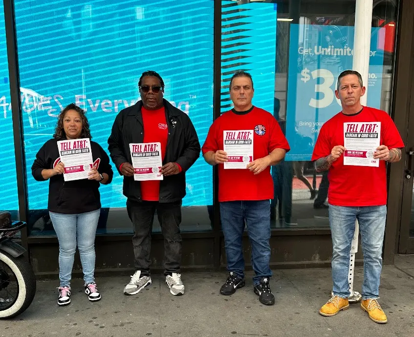 CWA District 1 members supporting ATT workers on strike