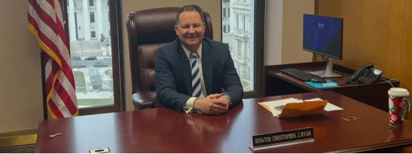 Chris Ryan in New York state Senate office