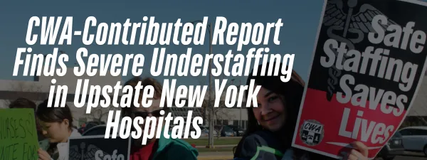 graphic with Safe Staffing Saves Lives sign