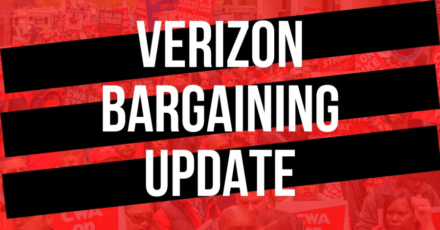 Verizon CWA Bargaining update graphic