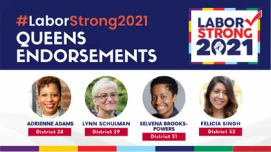 Labor Strong 2021 Endorsements: Queens 2