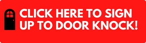 graphic with "click here to sign up to door knock"