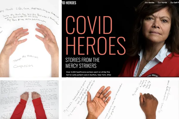 Collage of pictures from COVID Heroes project