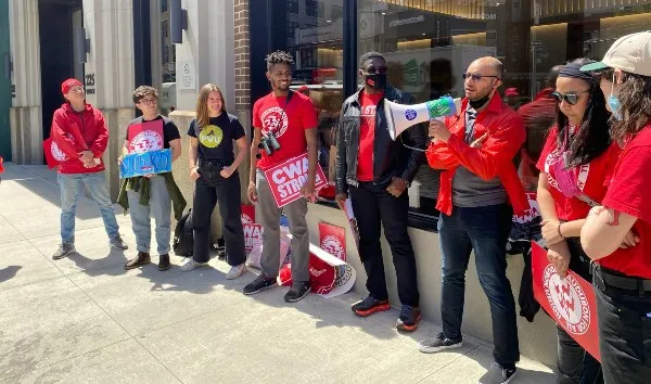 CWA Local 1180 members at Audubon Society rally in April, 2022