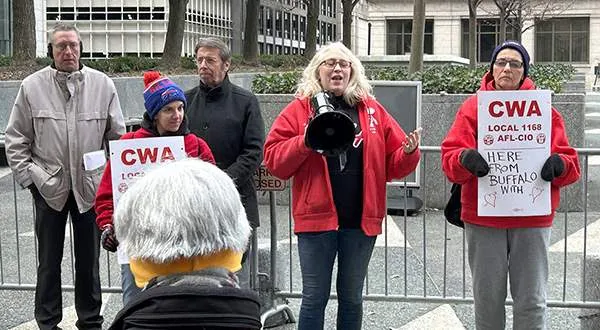 CWA Local 1168 at Pittsburgh Post Gazette rally