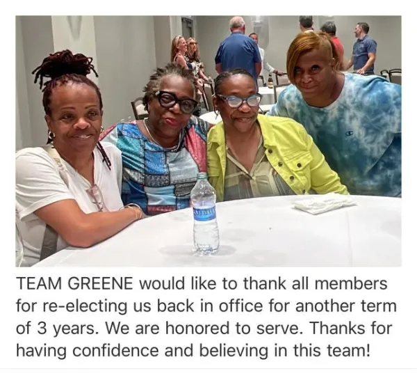 Team Greene would like to thank all members for re-electing us back in office for another term of 3 years. We are honored to serve.  Thank you for having confidence and believing in this team.