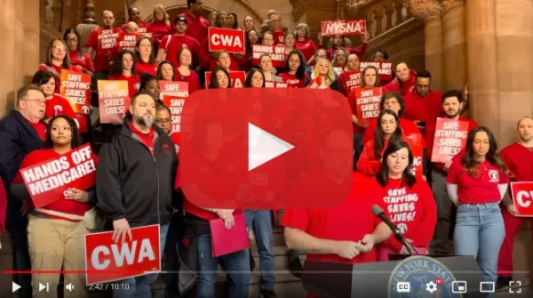 CWA healthcare lobby day rally video