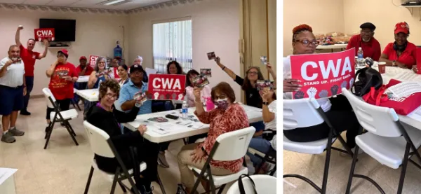 CWA retirees postcard writing