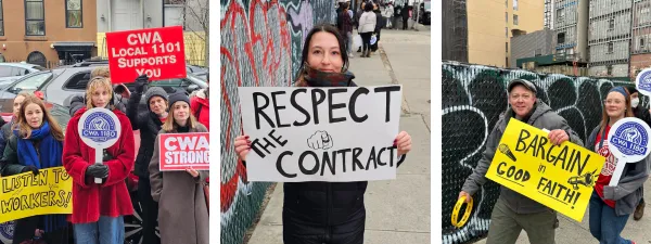 CWA Local 1180 StoryCorps workers fight to reinstate workers